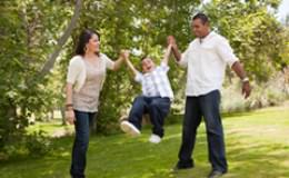 Mother and Father swinging son